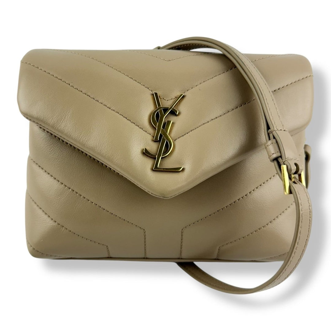 Saint Laurent YSL Beige Toy LouLou Quilted Leather Handbag - Lux Central