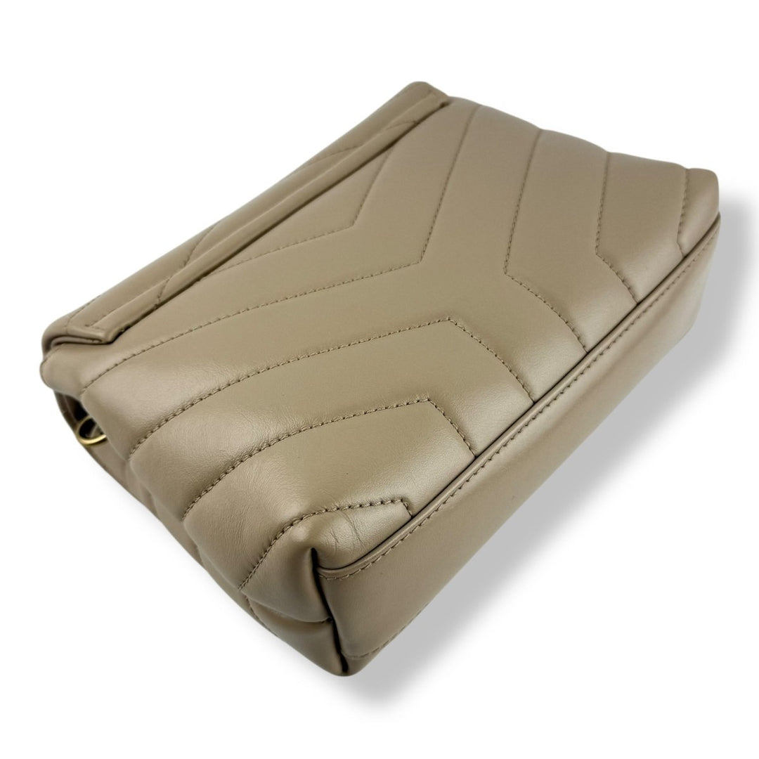 Saint Laurent YSL Beige Toy LouLou Quilted Leather Handbag - Lux Central