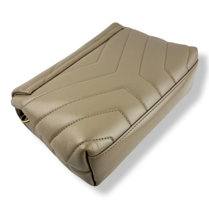 Saint Laurent YSL Beige Toy LouLou Quilted Leather Handbag - Lux Central