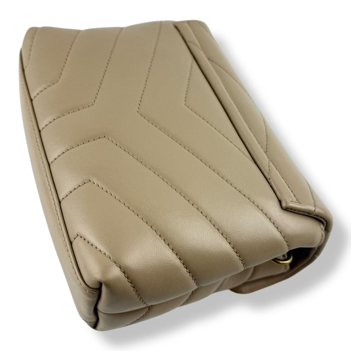 Saint Laurent YSL Beige Toy LouLou Quilted Leather Handbag - Lux Central