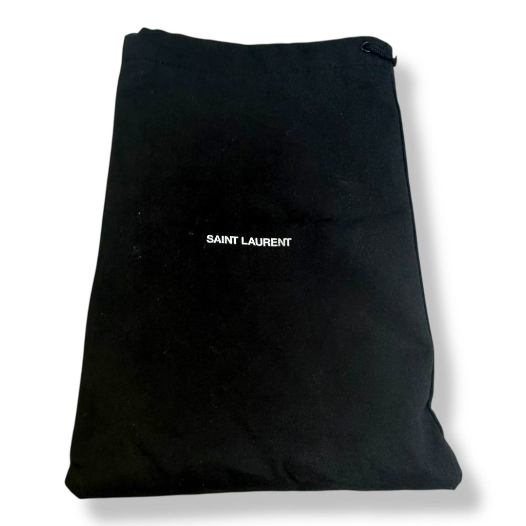 Saint Laurent YSL Black Grained Leather Kate Tassel Wallet On Chain Handbag - Lux Central