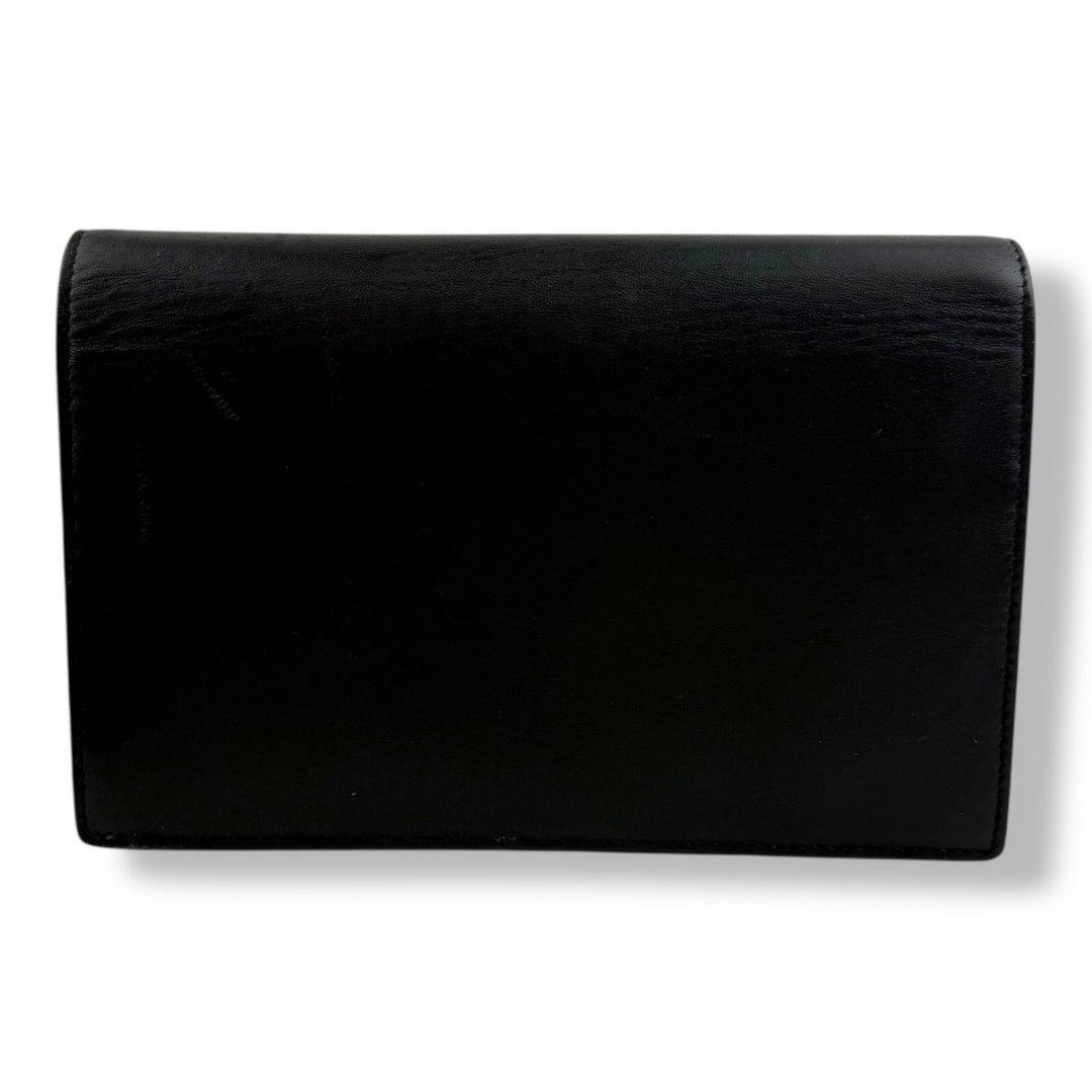 Saint Laurent YSL Black Leather Kate Tassel Wallet On Chain Handbag - Lux Central
