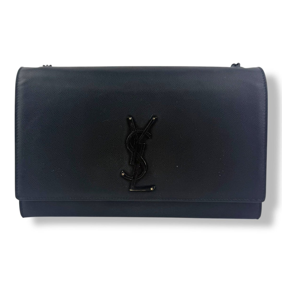 Saint Laurent YSL Black Leather Medium Kate Handbag - Lux Central