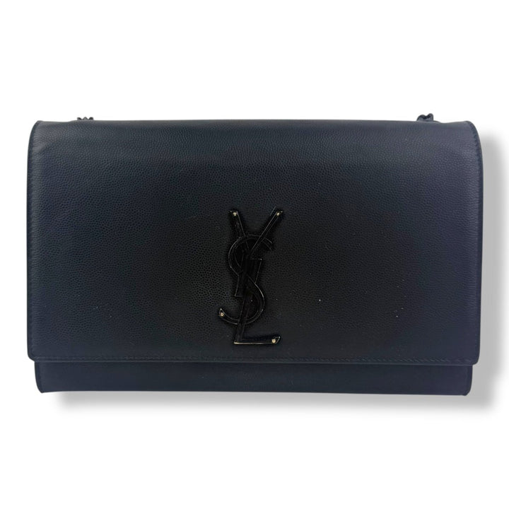 Saint Laurent YSL Black Leather Medium Kate Handbag - Lux Central