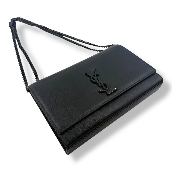 Saint Laurent YSL Black Leather Medium Kate Handbag - Lux Central