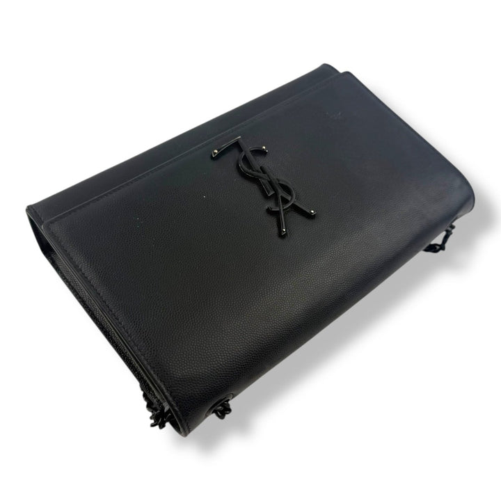 Saint Laurent YSL Black Leather Medium Kate Handbag - Lux Central