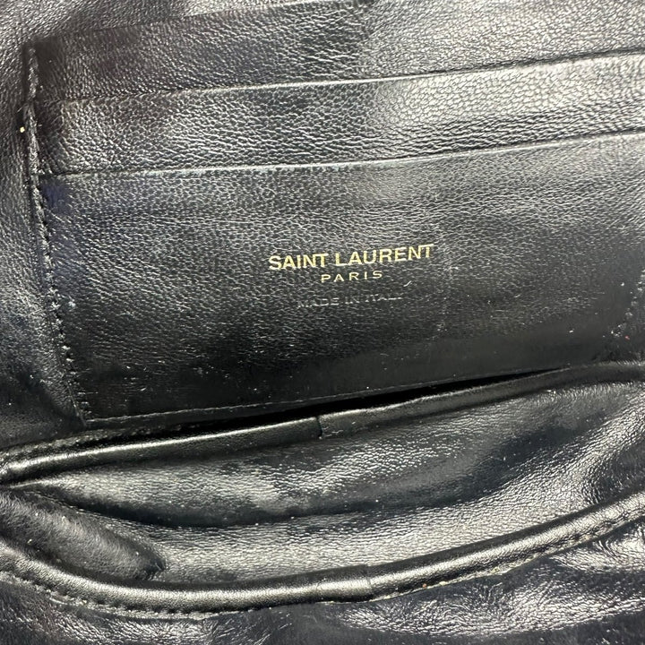 Saint Laurent YSL Black Lou Grain De Poudre Camera Leather Crossbody Handbag - Lux Central