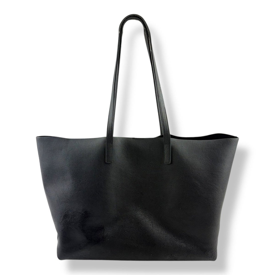 Saint Laurent YSL Black Shopping Tote Leather Handbag - Lux Central