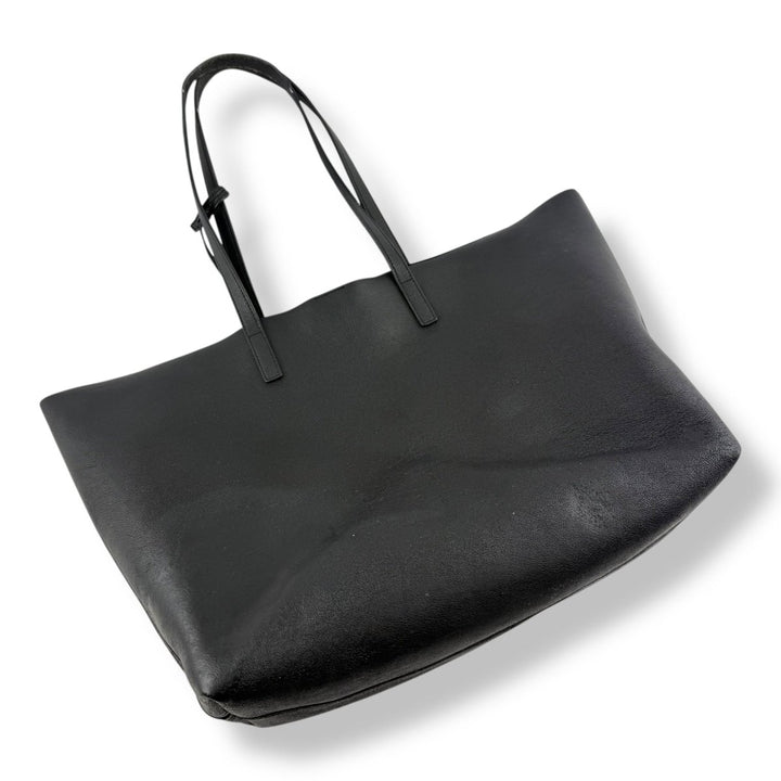 Saint Laurent YSL Black Shopping Tote Leather Handbag - Lux Central