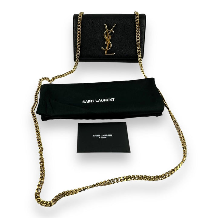 Saint Laurent YSL Black Small Kate Leather Handbag - Lux Central