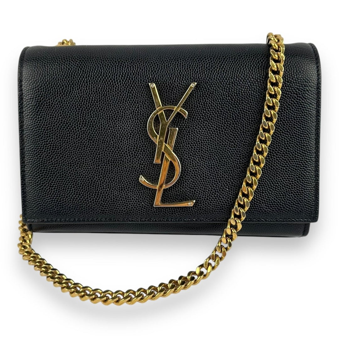 Saint Laurent YSL Black Small Kate Leather Handbag - Lux Central