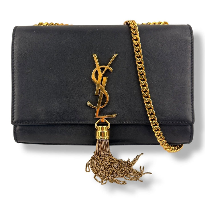 Saint Laurent YSL Black Small Kate Smooth Leather Handbag - Lux Central