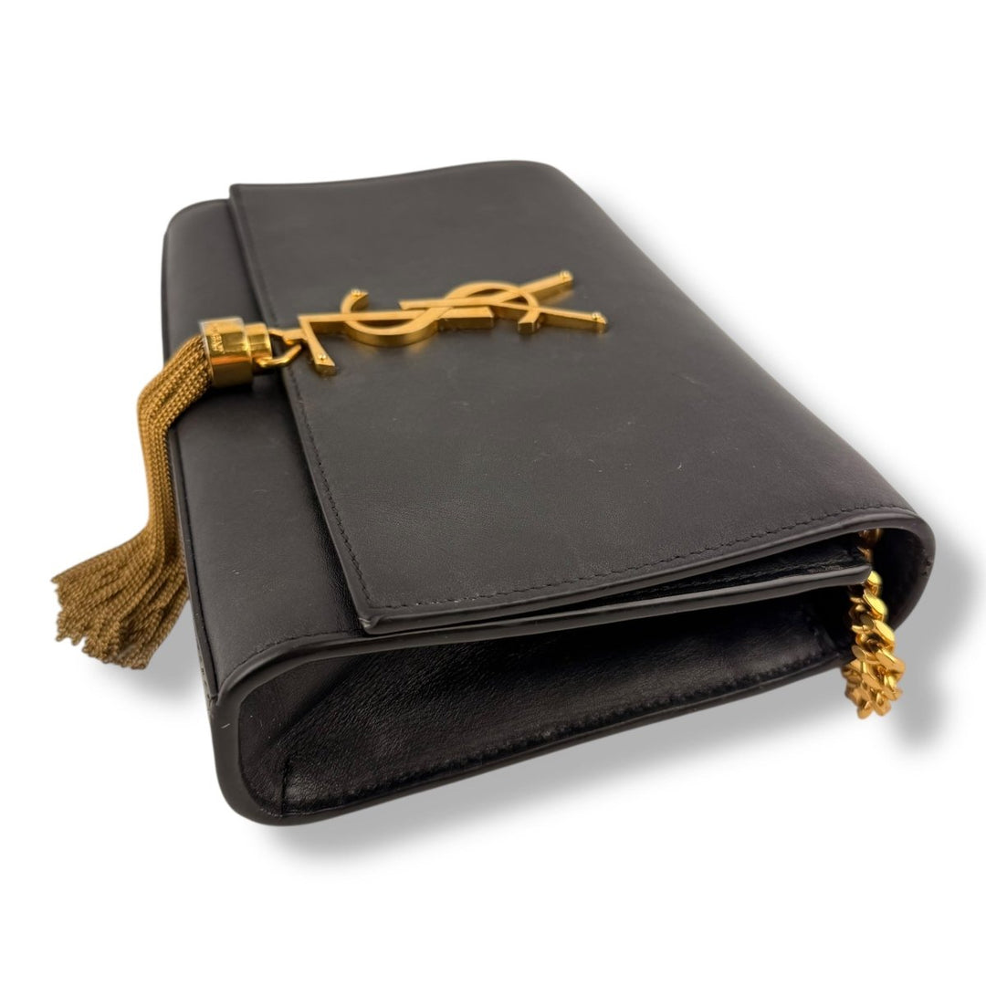 Saint Laurent YSL Black Small Kate Smooth Leather Handbag - Lux Central