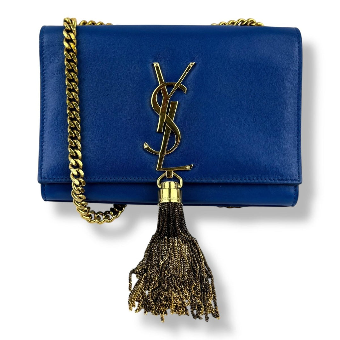 Saint Laurent YSL Blue Leather Kate Tassel Mini Handbag - Lux Central