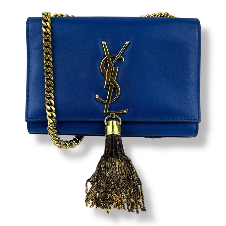 Saint Laurent YSL Blue Leather Kate Tassel Mini Handbag - Lux Central
