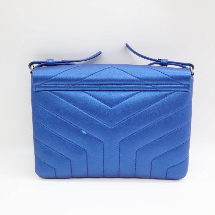 Saint Laurent YSL Blue Toy LouLou Leather Crossbody Bag - Lux Central