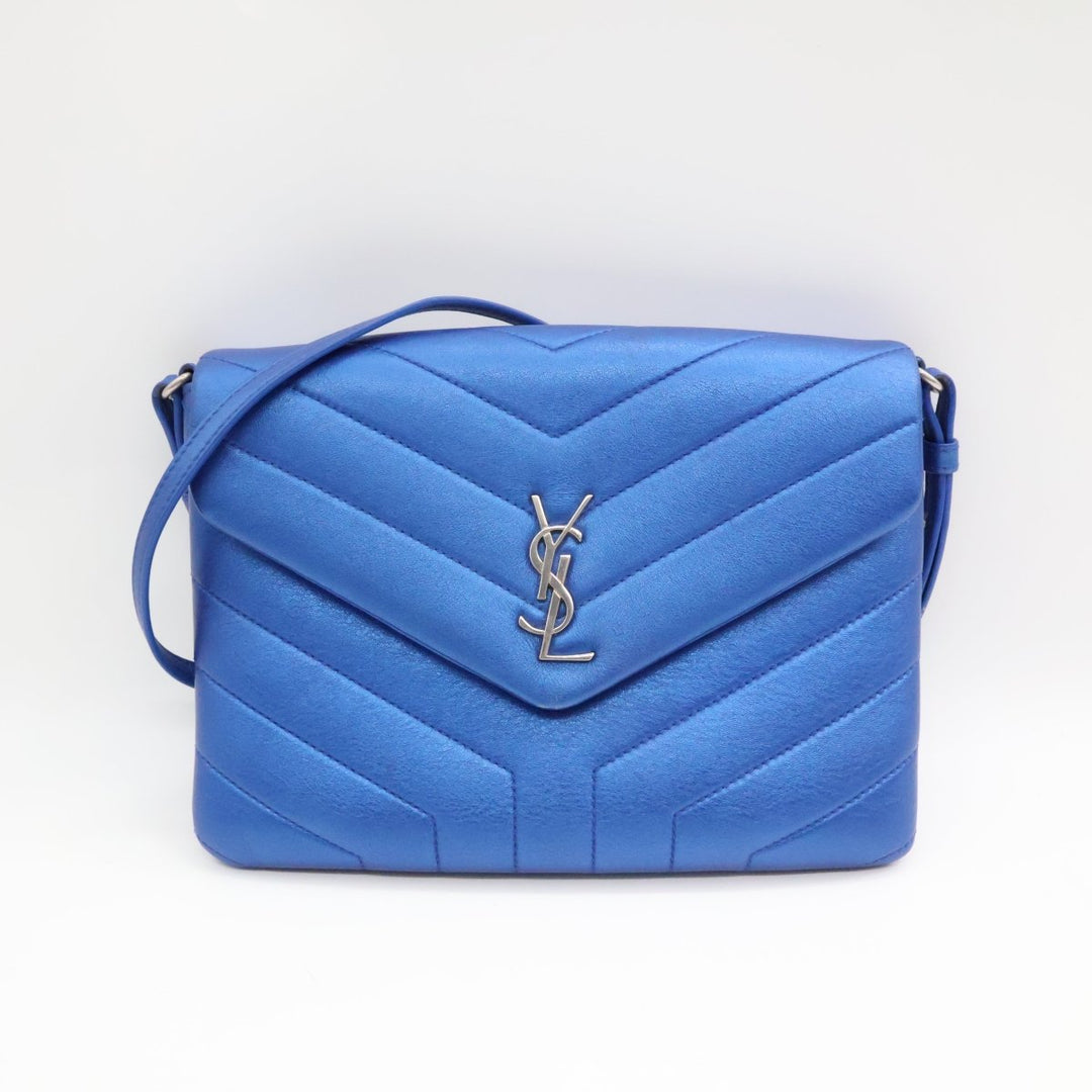 Saint Laurent YSL Blue Toy LouLou Leather Crossbody Bag - Lux Central