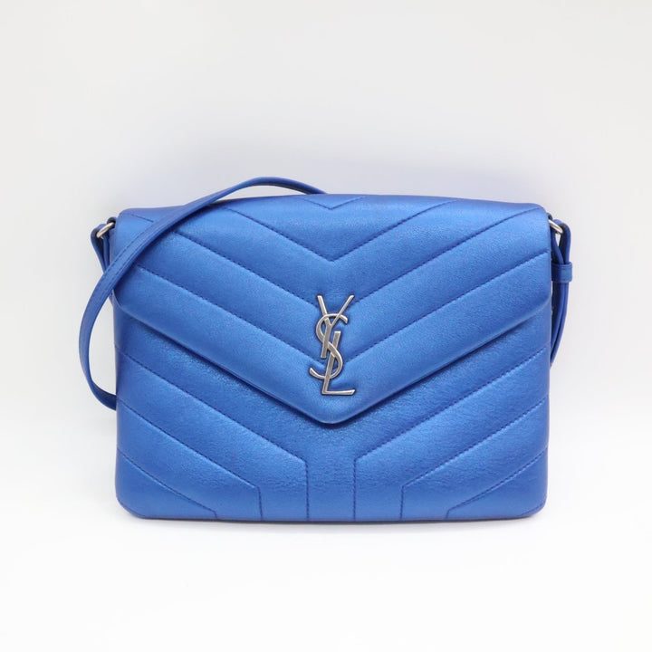 Saint Laurent YSL Blue Toy LouLou Leather Crossbody Bag - Lux Central