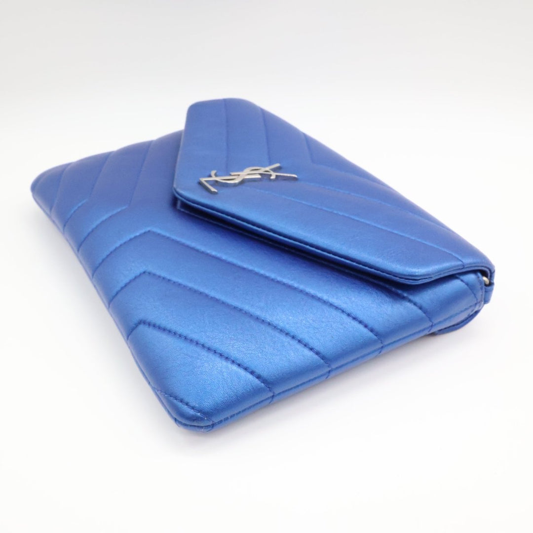 Saint Laurent YSL Blue Toy LouLou Leather Crossbody Bag - Lux Central