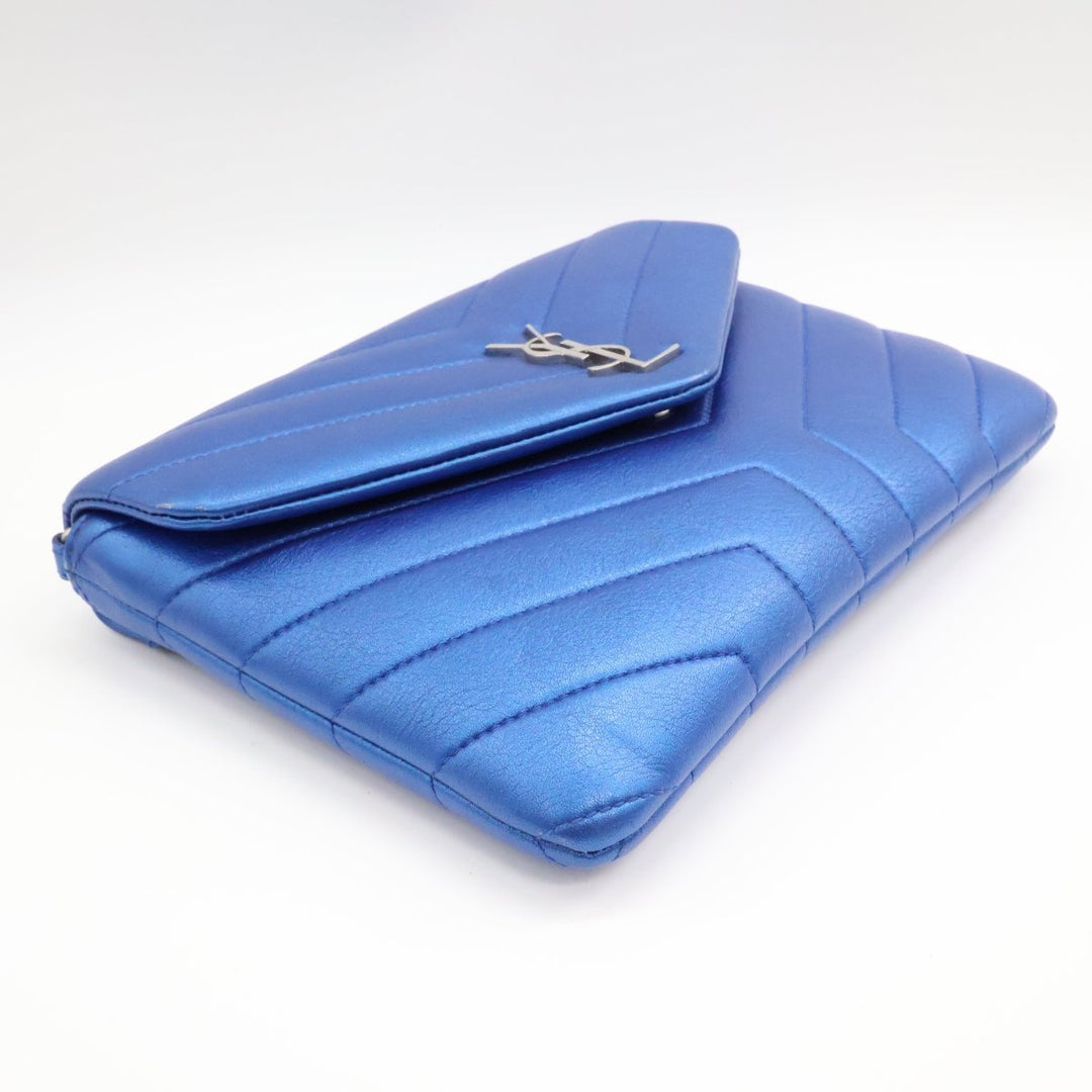 Saint Laurent YSL Blue Toy LouLou Leather Crossbody Bag - Lux Central