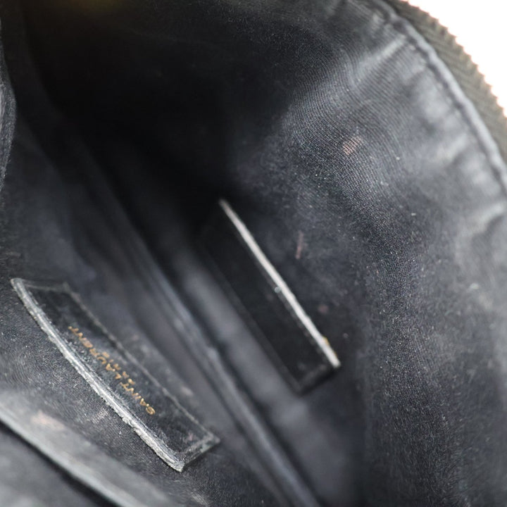 Saint Laurent YSL Cassandre Black Calfskin Leather Pouch Clutch Bag - Lux Central