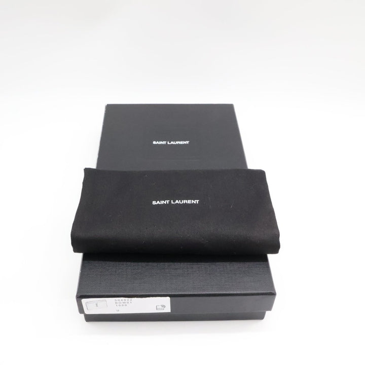 Saint Laurent YSL Cassandre Black Calfskin Leather Pouch Clutch Bag - Lux Central
