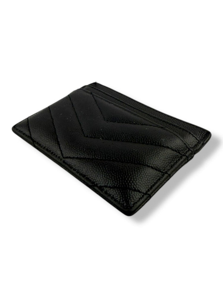 Saint Laurent YSL Cassandre Black Matelassé Leather Cardholder Purse - Lux Central