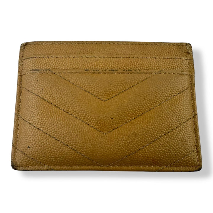 Saint Laurent YSL Cassandre Brown Matelassé Leather Cardholder Purse - Lux Central