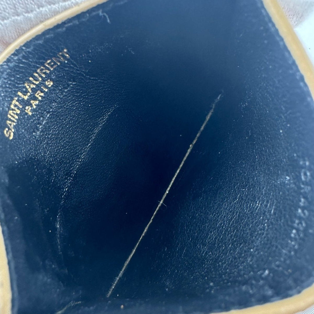Saint Laurent YSL Cassandre Brown Matelassé Leather Cardholder Purse - Lux Central