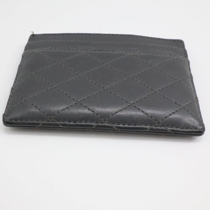 Saint Laurent YSL Cassandre Grey Quilted Leather Cardholder Purse - Lux Central