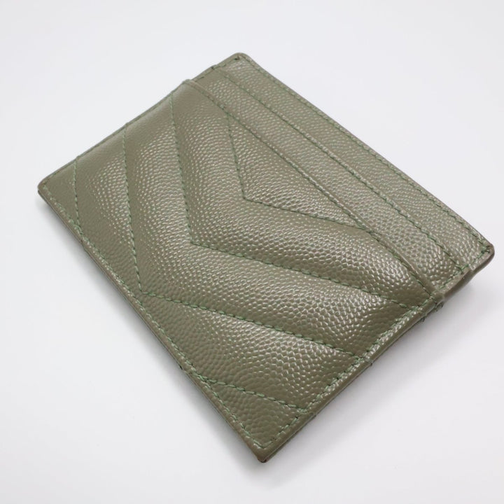 Saint Laurent YSL Cassandre Olive Matelassé Leather Cardholder Purse - Lux Central