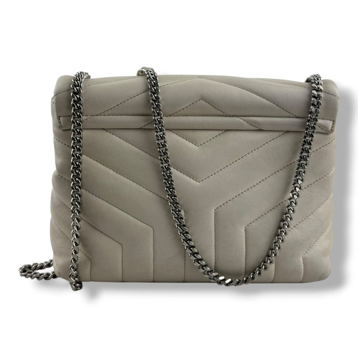 Saint Laurent YSL Cream LouLou Small Quilted Leather Handbag - Lux Central