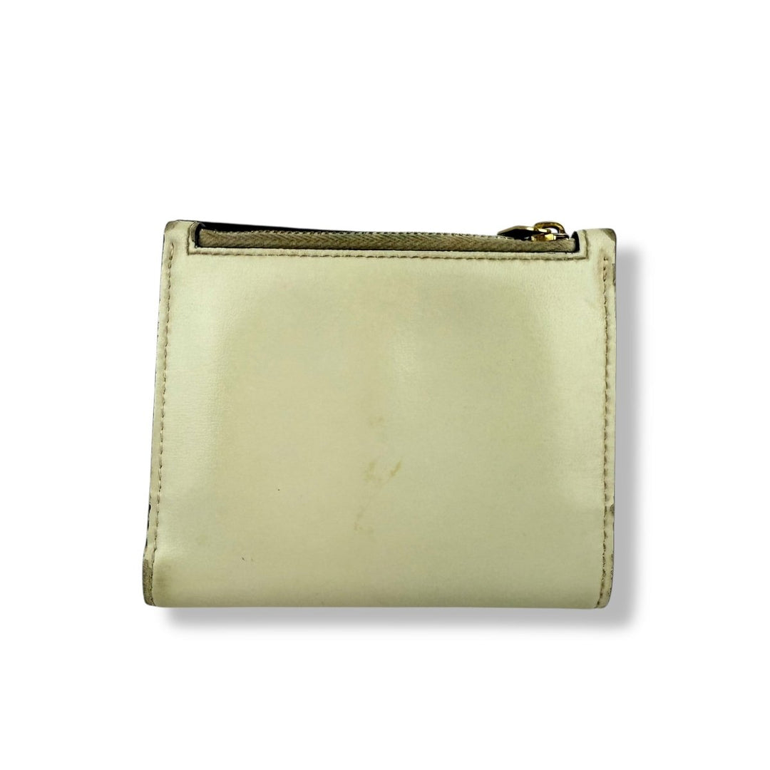 Saint Laurent YSL Cream/Black Uptown Compact Wallet - Lux Central