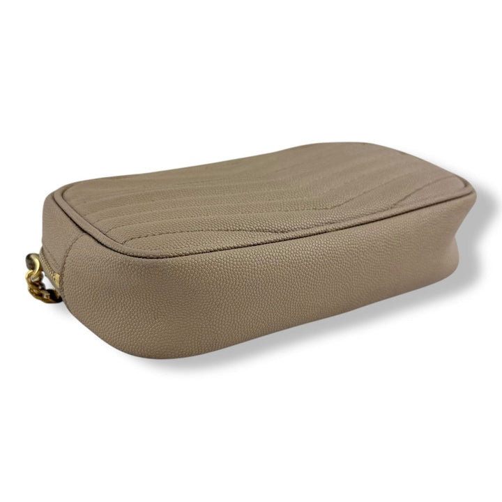 Saint Laurent YSL Lou Camera Beige Crossbody Handbag - Lux Central