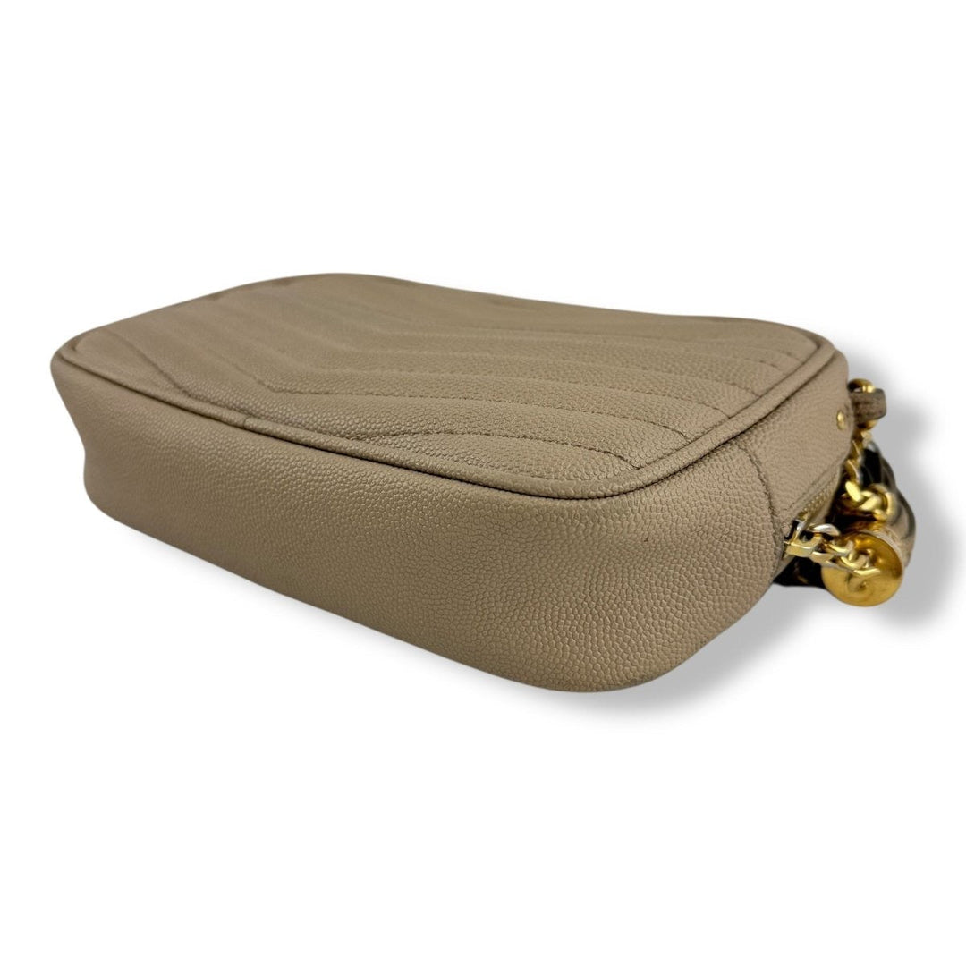 Saint Laurent YSL Lou Camera Beige Crossbody Handbag - Lux Central