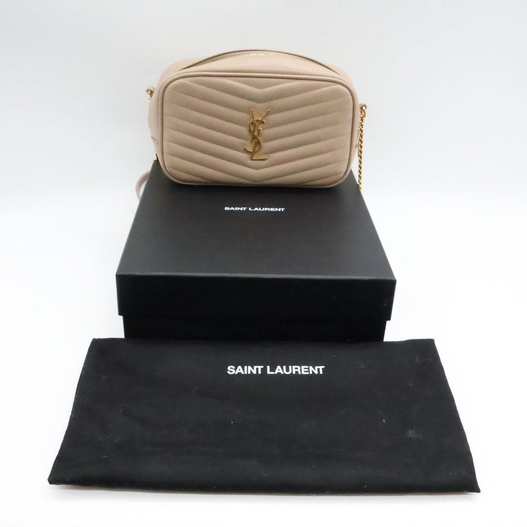 Saint Laurent YSL Lou Camera Beige Crossbody Handbag - Lux Central