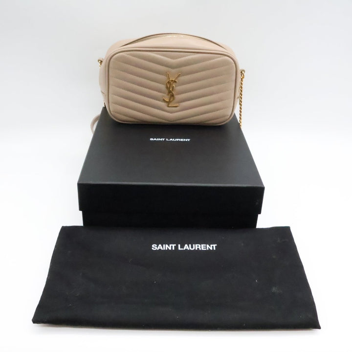 Saint Laurent YSL Lou Camera Beige Crossbody Handbag - Lux Central