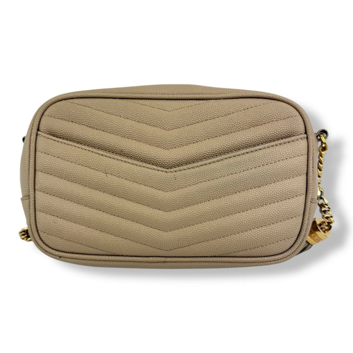 Saint Laurent YSL Lou Camera Beige Crossbody Handbag - Lux Central
