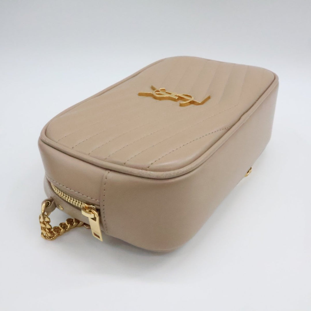 Saint Laurent YSL Lou Camera Beige Crossbody Handbag - Lux Central