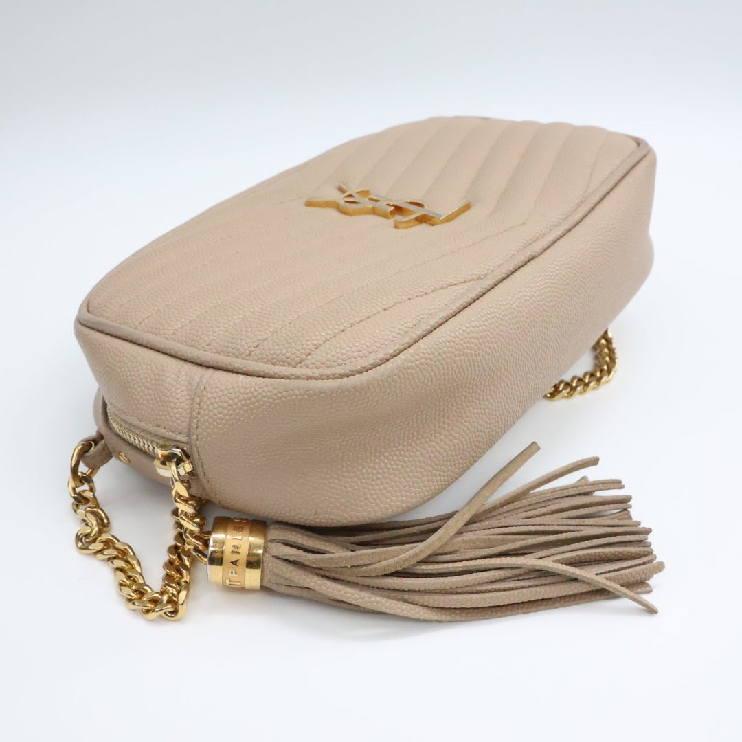 Saint Laurent YSL Lou Camera Beige Crossbody Handbag - Lux Central