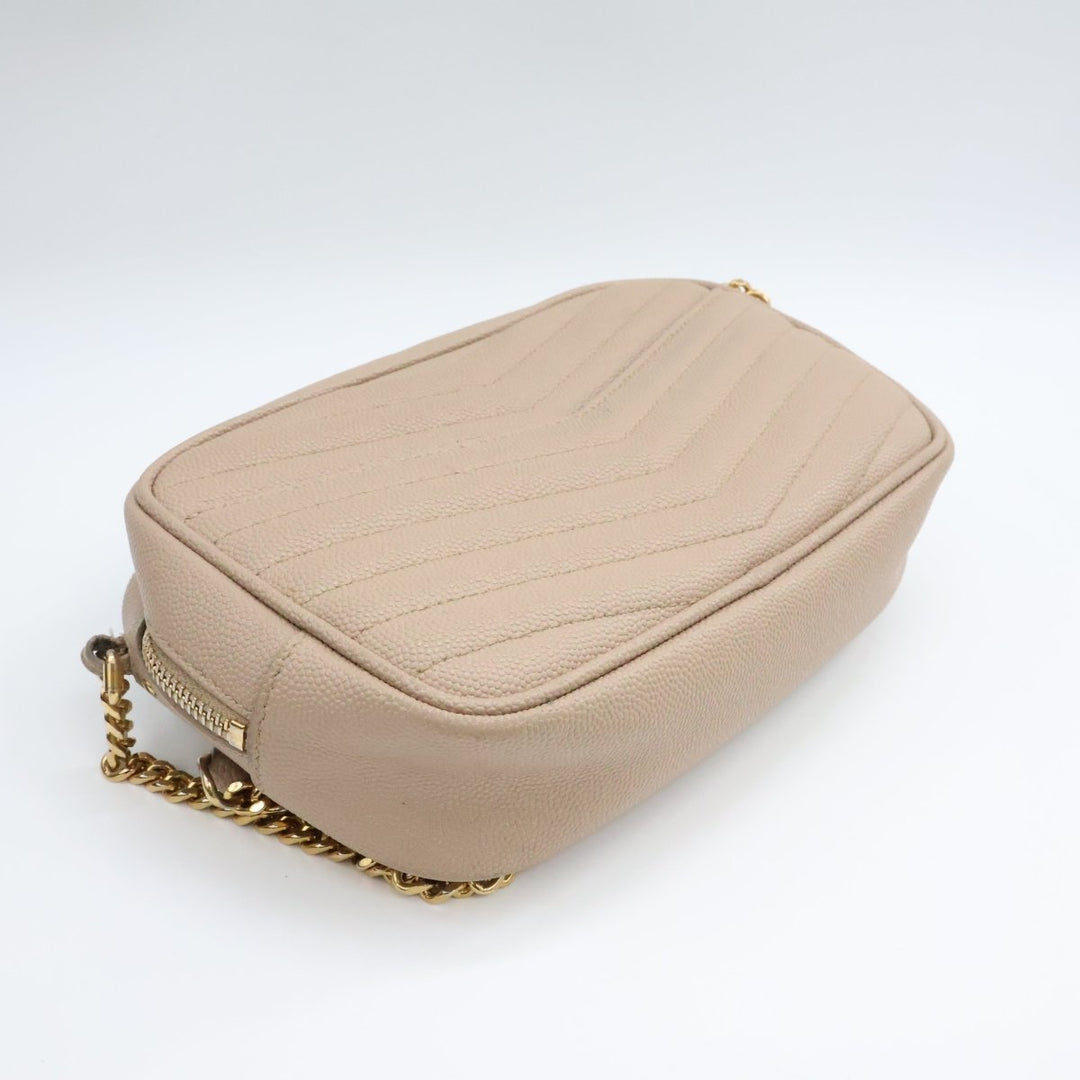 Saint Laurent YSL Lou Camera Beige Crossbody Handbag - Lux Central