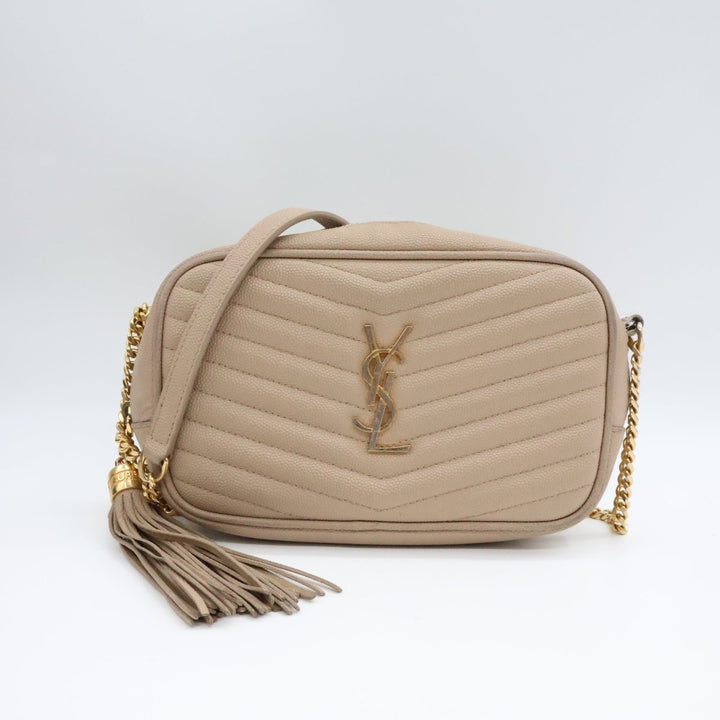 Saint Laurent YSL Lou Camera Beige Crossbody Handbag - Lux Central