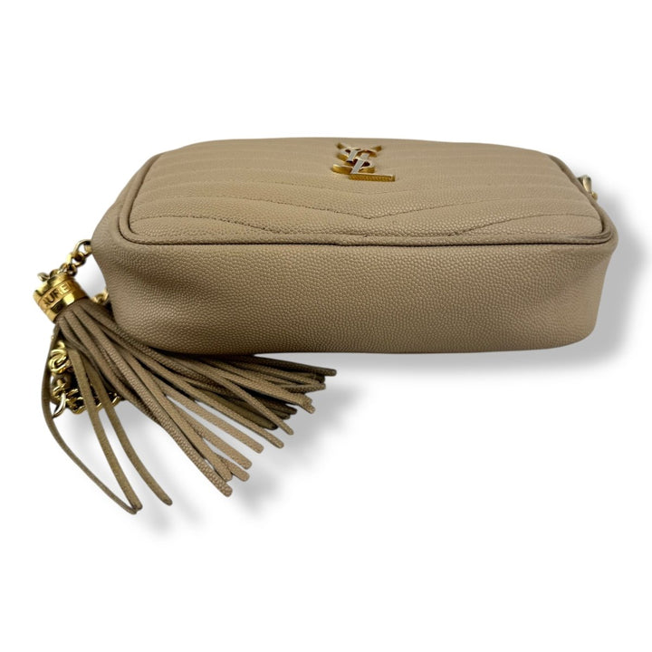 Saint Laurent YSL Lou Camera Beige Crossbody Handbag - Lux Central