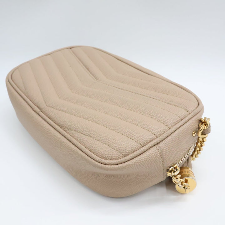 Saint Laurent YSL Lou Camera Beige Crossbody Handbag - Lux Central