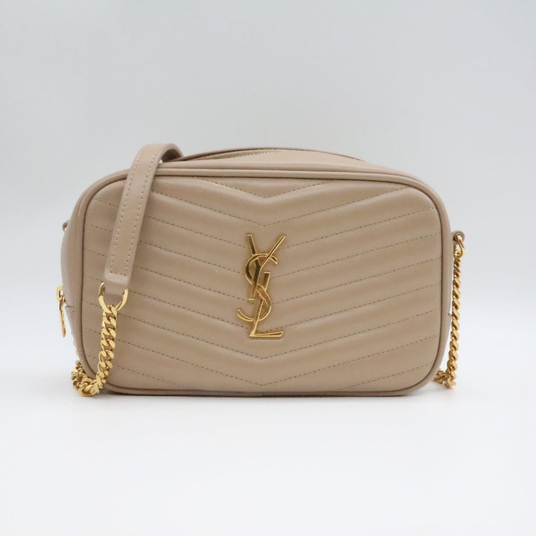 Saint Laurent YSL Lou Camera Beige Crossbody Handbag - Lux Central