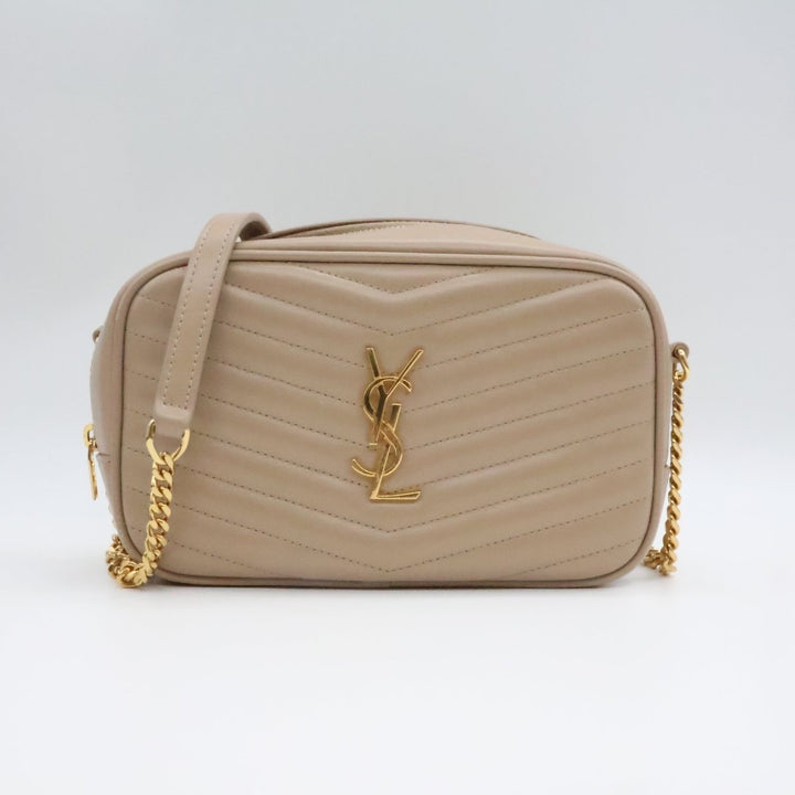 Saint Laurent YSL Lou Camera Beige Crossbody Handbag - Lux Central