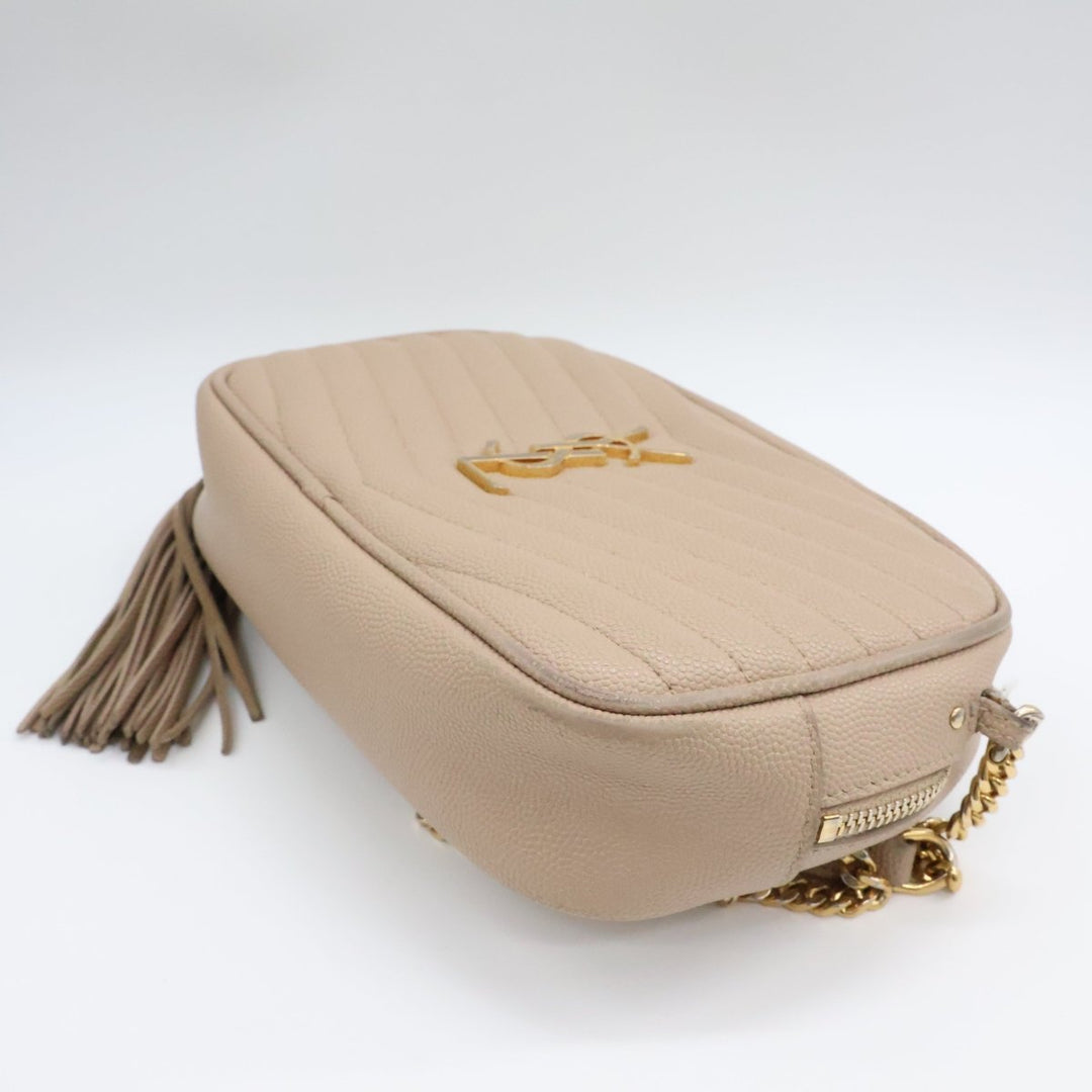 Saint Laurent YSL Lou Camera Beige Crossbody Handbag - Lux Central