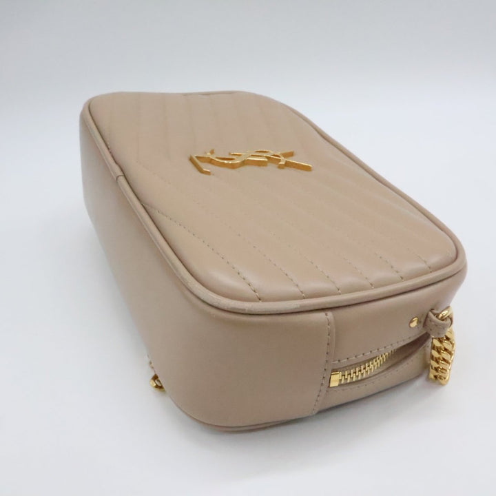 Saint Laurent YSL Lou Camera Beige Crossbody Handbag - Lux Central