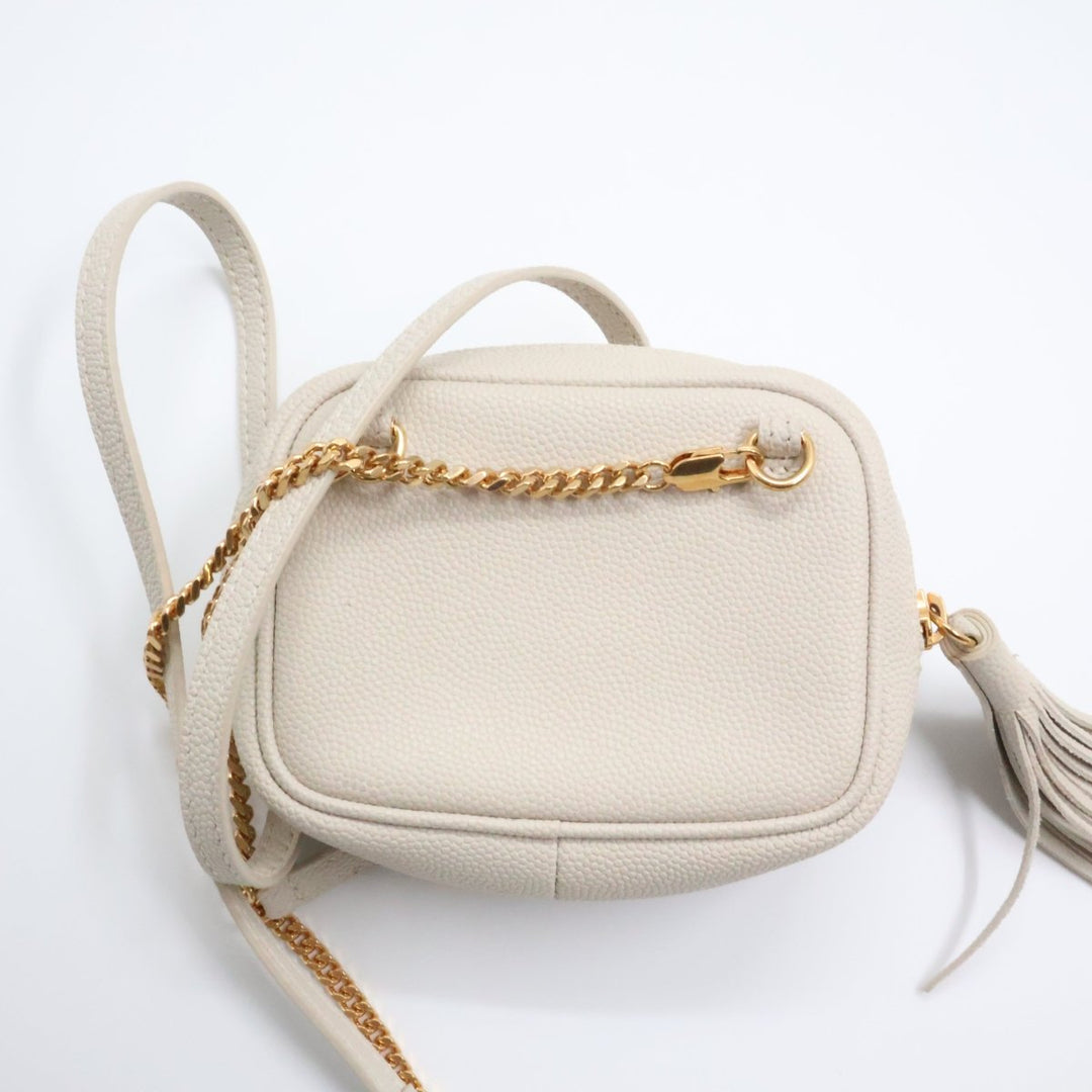 Saint Laurent YSL Lou Micro Camera Cream Crossbody Handbag - Lux Central