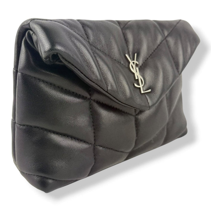 Saint Laurent YSL LouLou Black Quilted Leather Puffer Pouch - Lux Central
